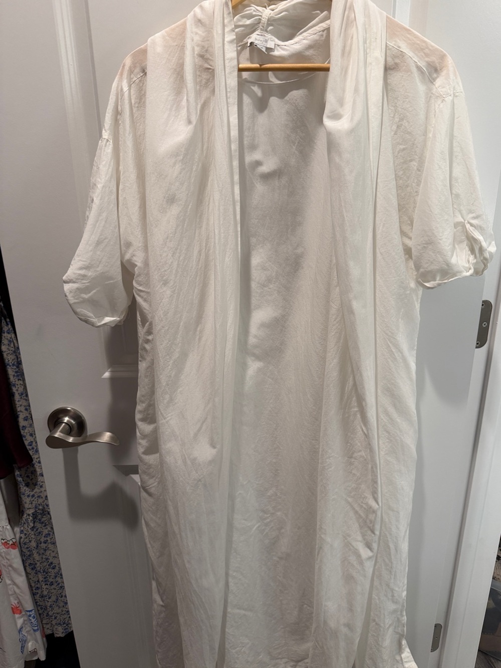 Lightweight Open Front White Duster Cardigan